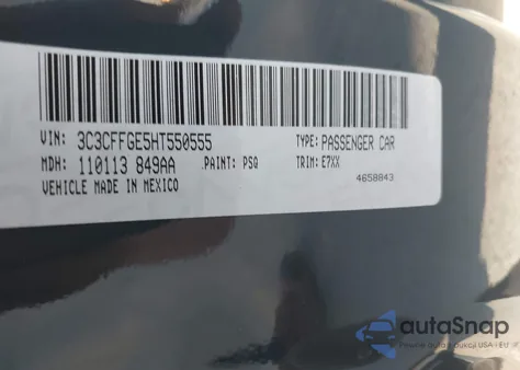 2017 Fiat 500E Battery Electric from USA, damaged, VIN 3C3CFFGE5HT550555